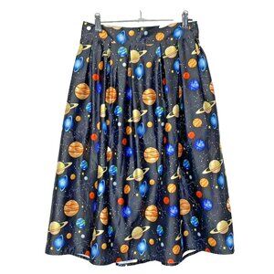 Hide & Seek Skirt Womens Size US 6 A-Line Planets Space Universe Print Pockets